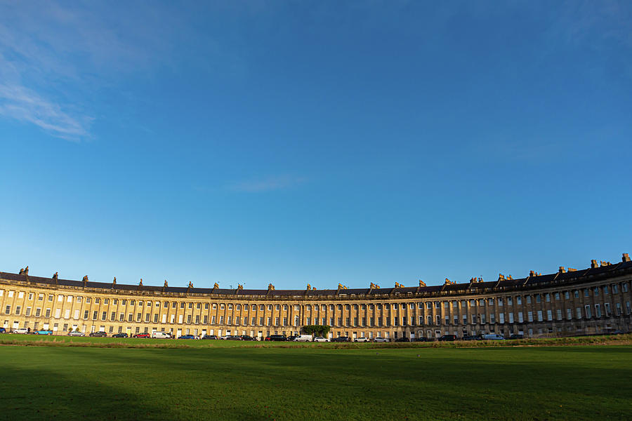 The royal crescent under a blue sky Photograph by Scott Lyons