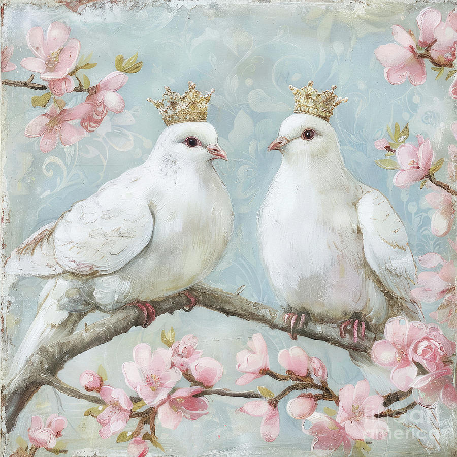 The Royal Doves Painting by Tina LeCour