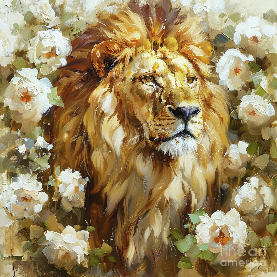 The Royal Lion King Painting by Tina LeCour