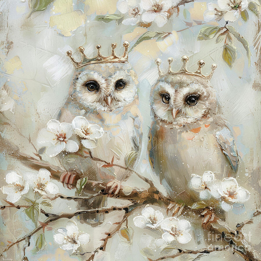 The Royal Owls Painting by Tina LeCour The Royal Owls Painting by Tina LeCour