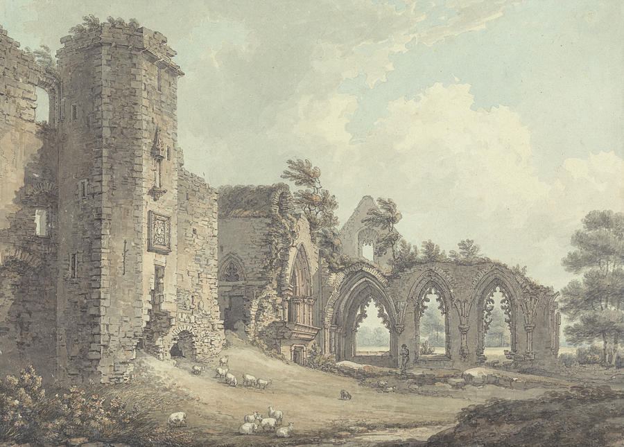 The Ruins of the College of Lincluden, Near Dumfries Drawing by Thomas Hearne