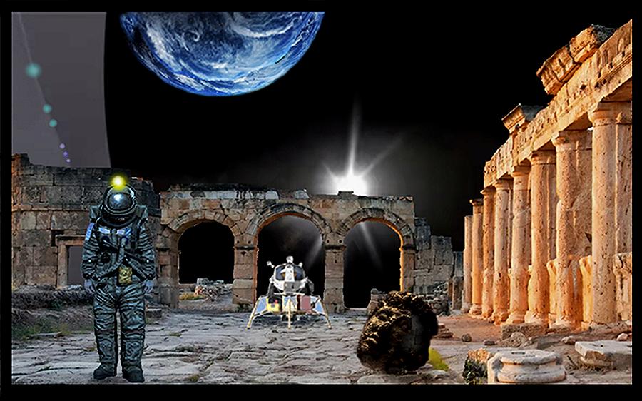 The Ruins on the Moon Mixed Media by Hartmut Jager