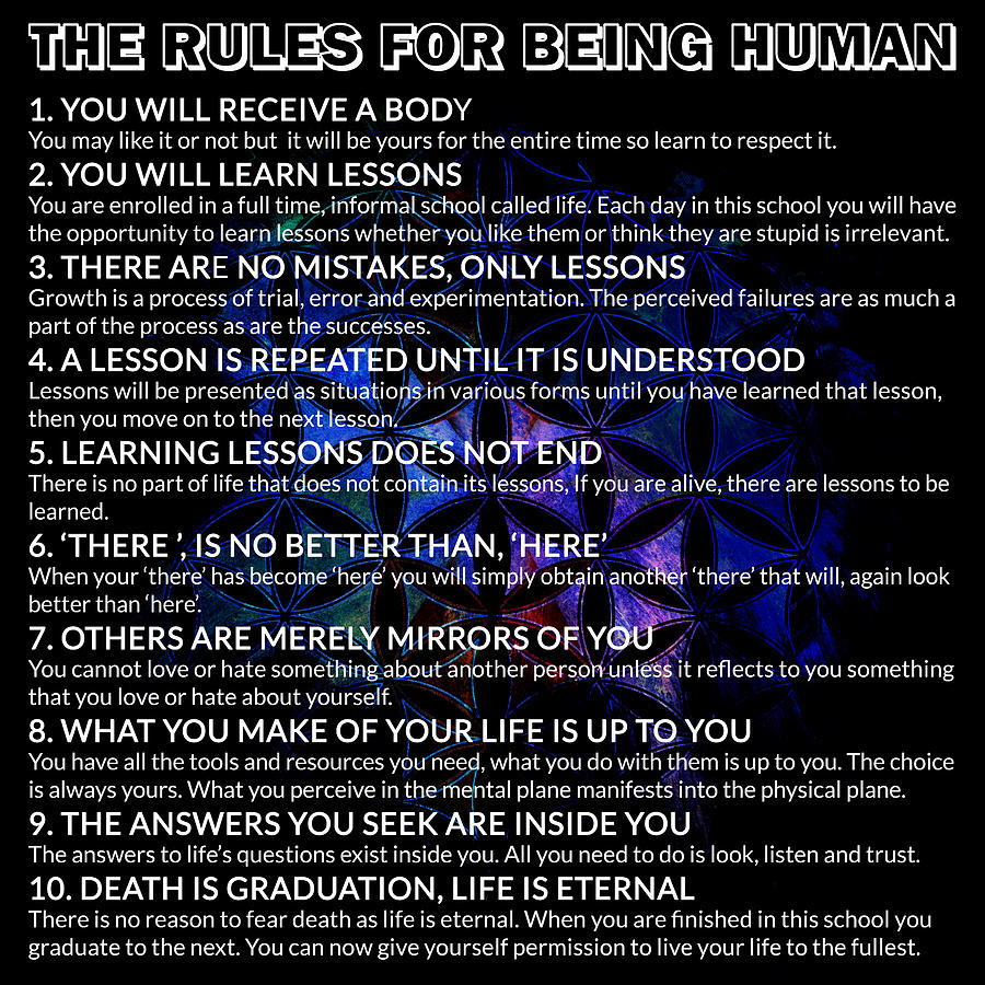 The Rules For Being Human Digital Art by Az Jackson