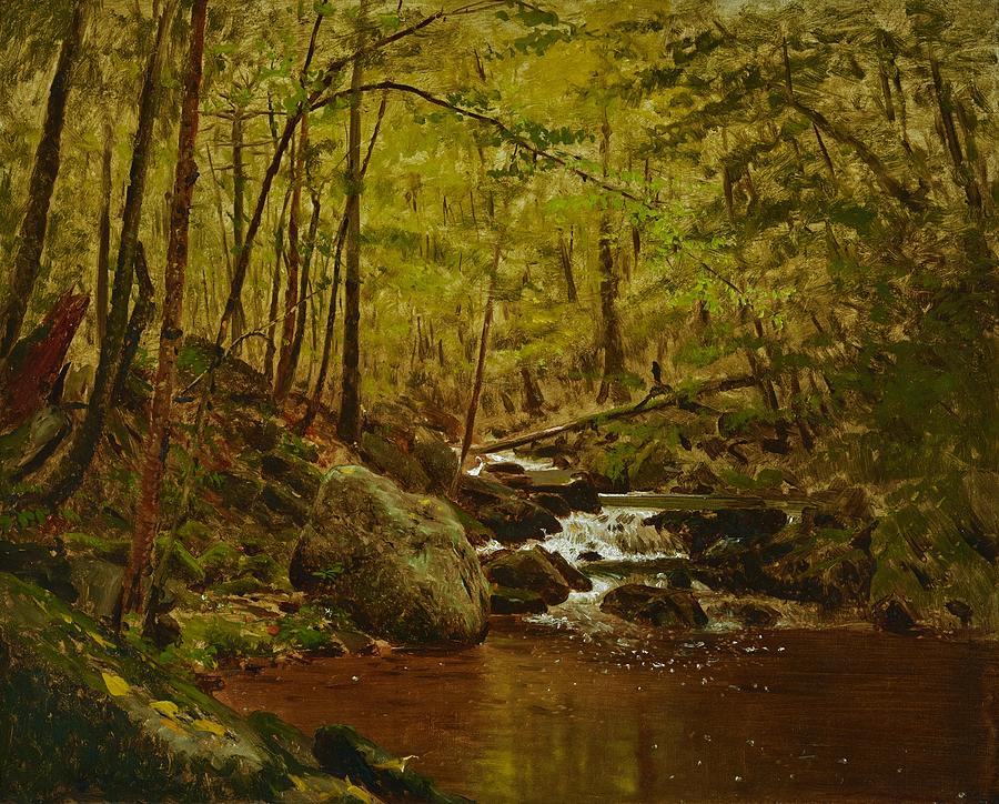The Running Brook Painting by John George Brown