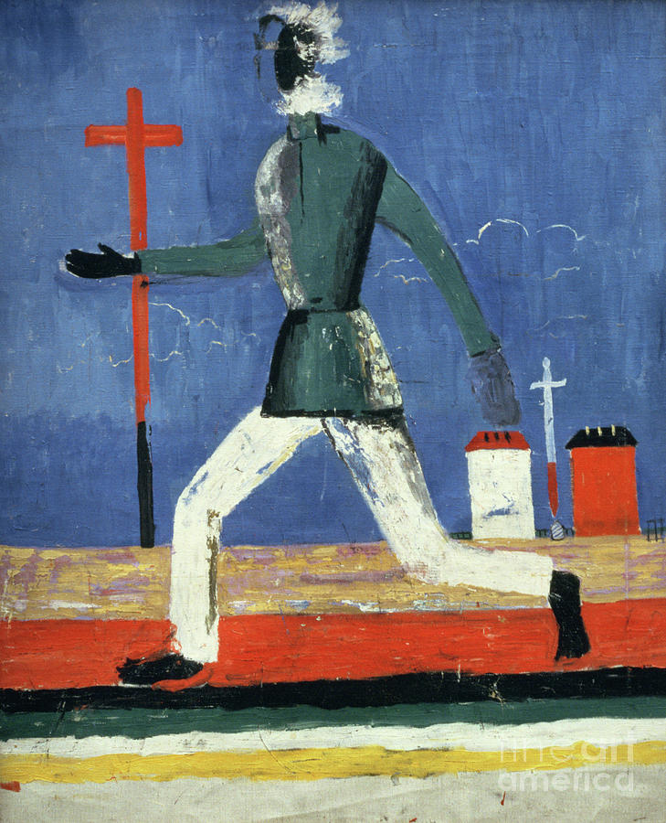 The Running Man by Kazimir Severinovich Malevich Painting by Kazimir Severinovich Malevich