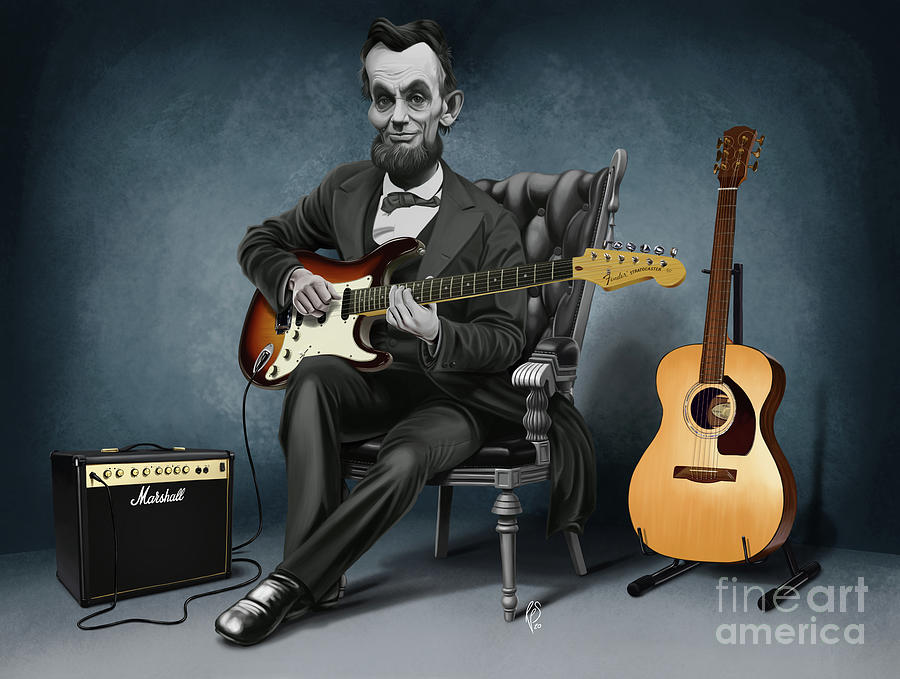Abraham Lincoln Digital Art - The Rushmores - Abe Riff by Rob Snow