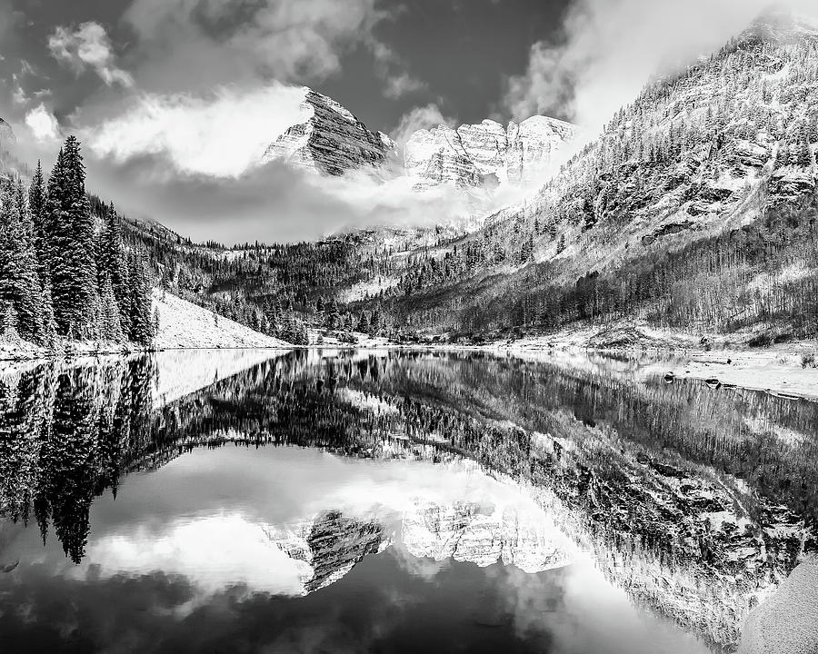 The Rustic Bells - Maroon Peaks Aspen Colorado - Black And White Photograph by Gregory Ballos