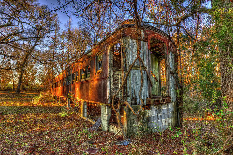 The Rusty Vine Passenger Train Car Hancock County Georgia Art Photograph by Reid Callaway
