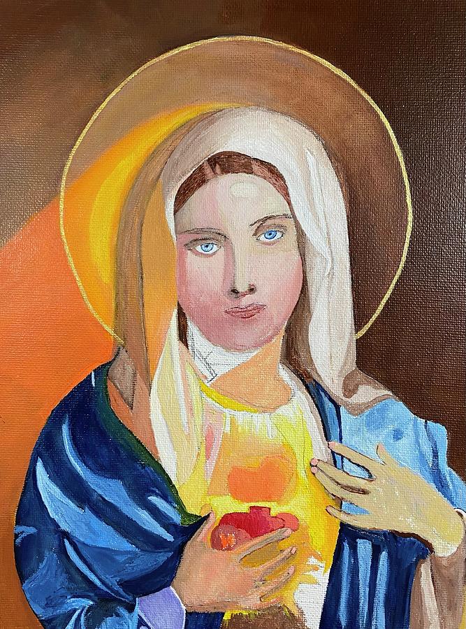 The Sacred Heart of the Blessed Mary Painting by William Bowers
