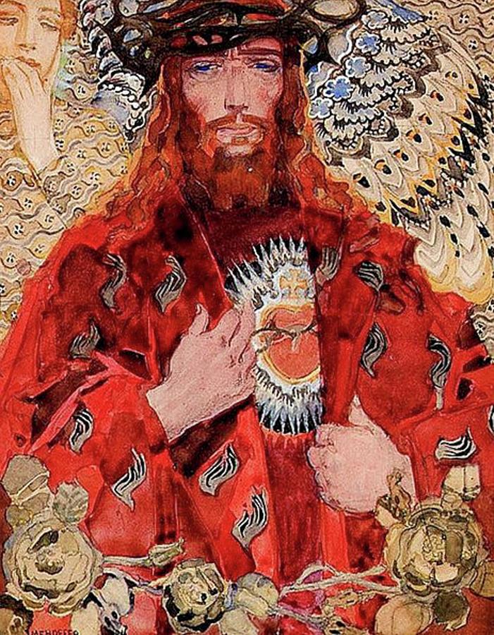 Jesus Christ Painting - The Sacred Heart of Jesus by Jozef Mehoffer