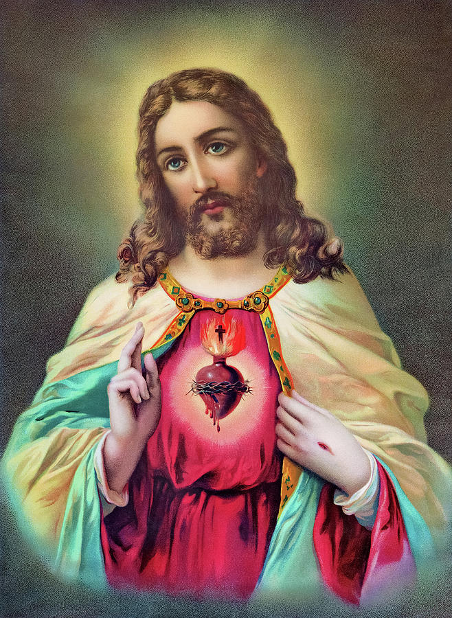 The Sacred Heart of Jesus Painting by Old Master | Fine Art America