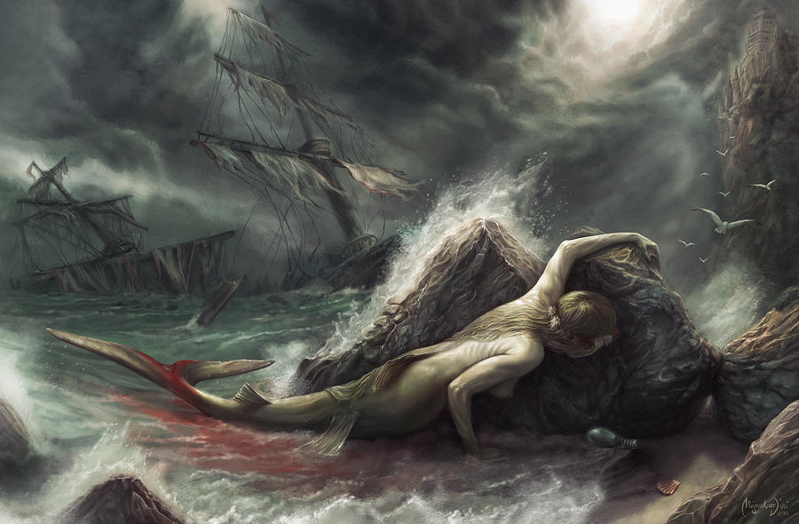 Mermaid Digital Art - The Sacrifice of The Little Mermaid by Alejandro Dini