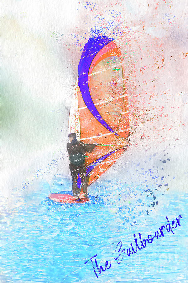 The Sailboarder With Text Photograph