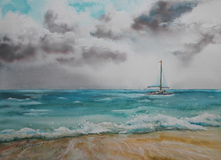 The Sailing Lesson Painting by Ruth Kamenev