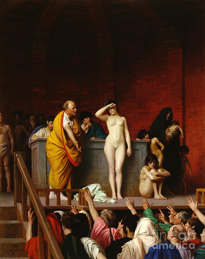 The sale of a slave Painting by Jean-Leon Gerome