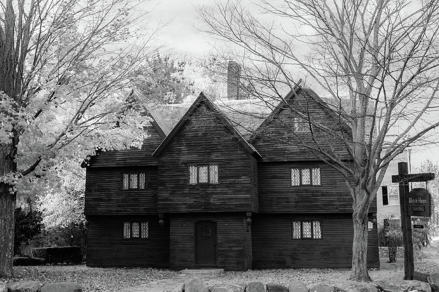 The Salem Witch house in Black and White Photograph by Jeff Folger