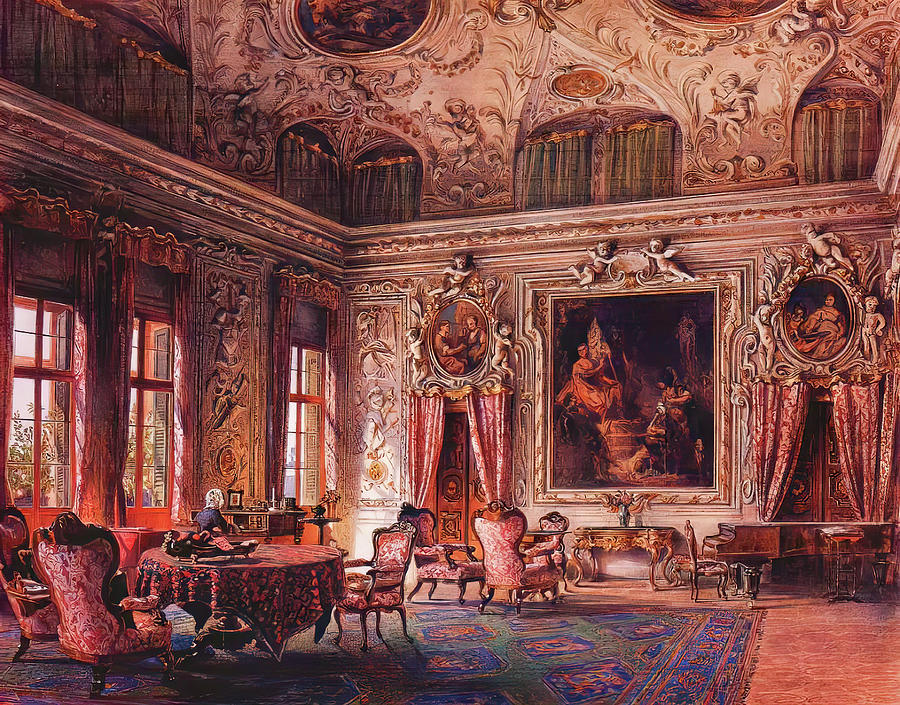The Salone Of The Palazzo Barbaro Painting