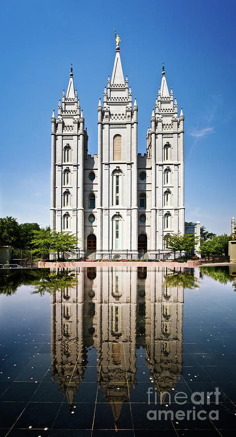 Salt Lake City Photograph - Salt Lake Temple on Temple square, Salt Lake City by Delphimages Photo Creations