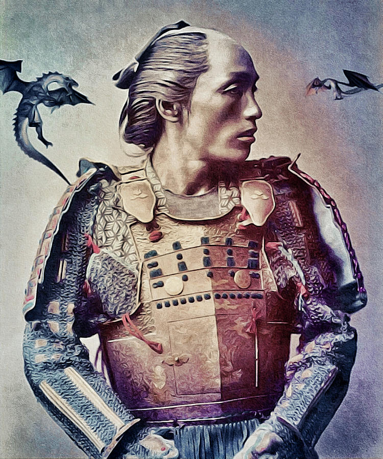 Fantasy Photograph - The Samurai and the Dragons by Susan Maxwell Schmidt