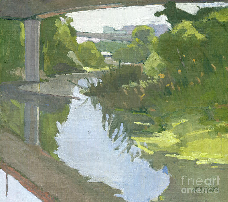 Bridge Painting - The San Diego River by Paul Strahm