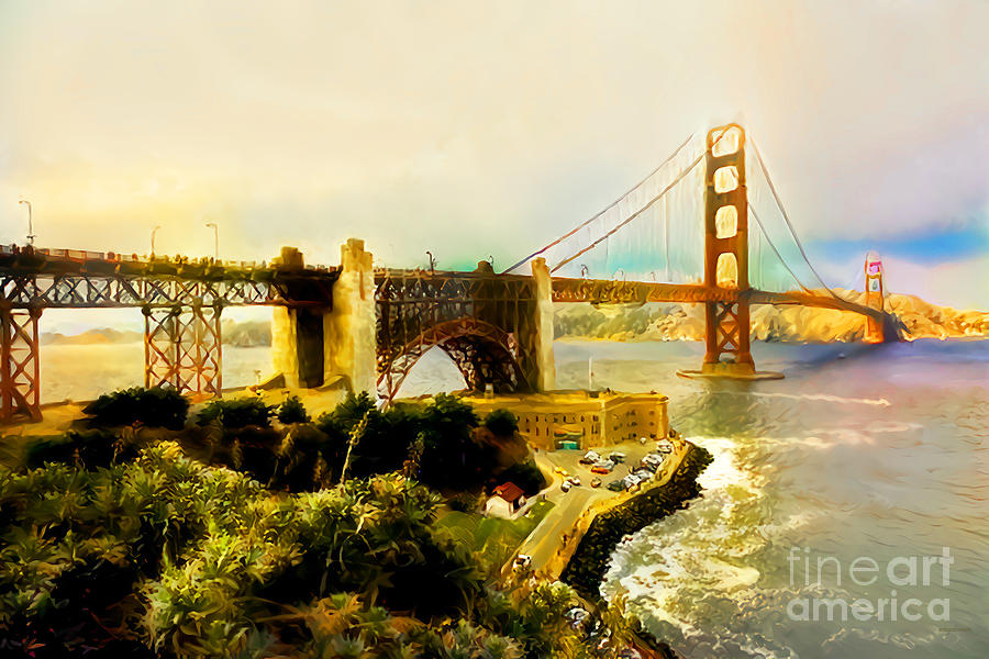 The San Francisco Golden Gate Bridge in Traditional Golden Light 20210212 Photograph by Wingsdomain Art and Photography