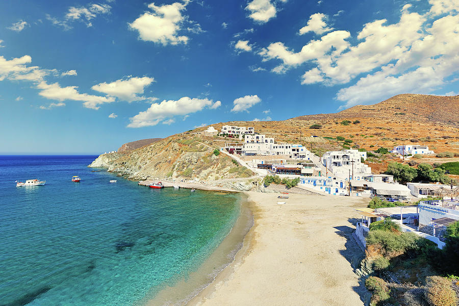 The sandy beach Agali in Folegandros, Greece Photograph by Constantinos Iliopoulos