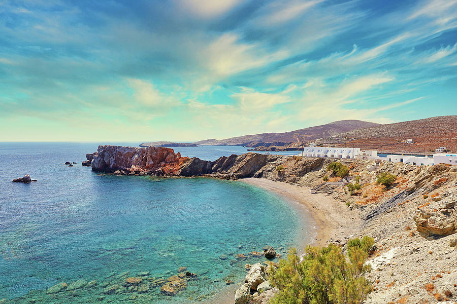 The sandy beach Vardia in Folegandros, Greece Photograph by Constantinos Iliopoulos