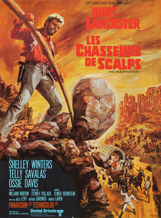 The Scalphunters - 1968 - art by Jean Mascii Mixed Media by Movie World Posters