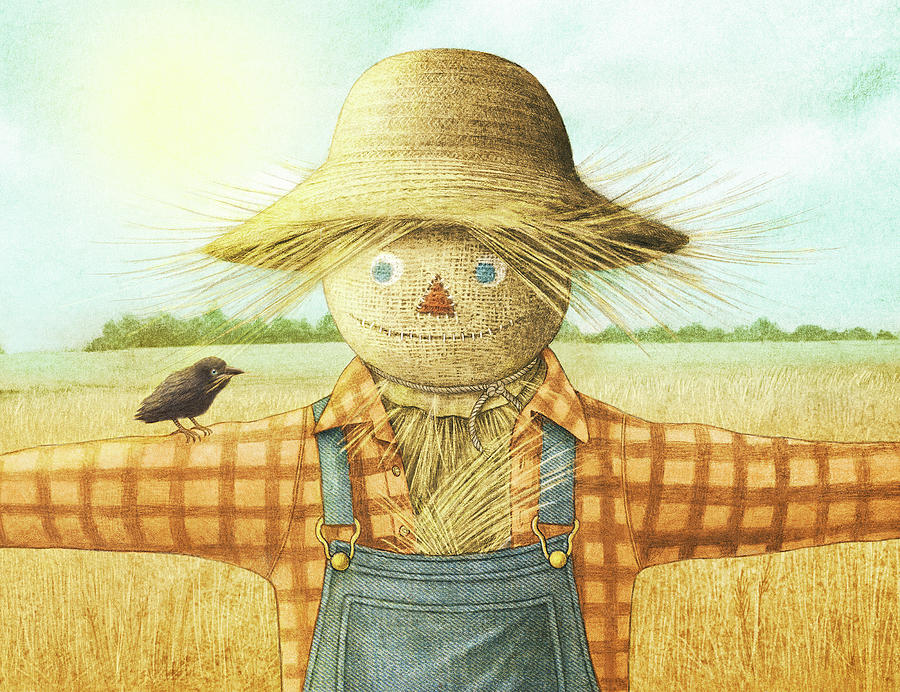The Scarecrow Drawing by Eric Fan