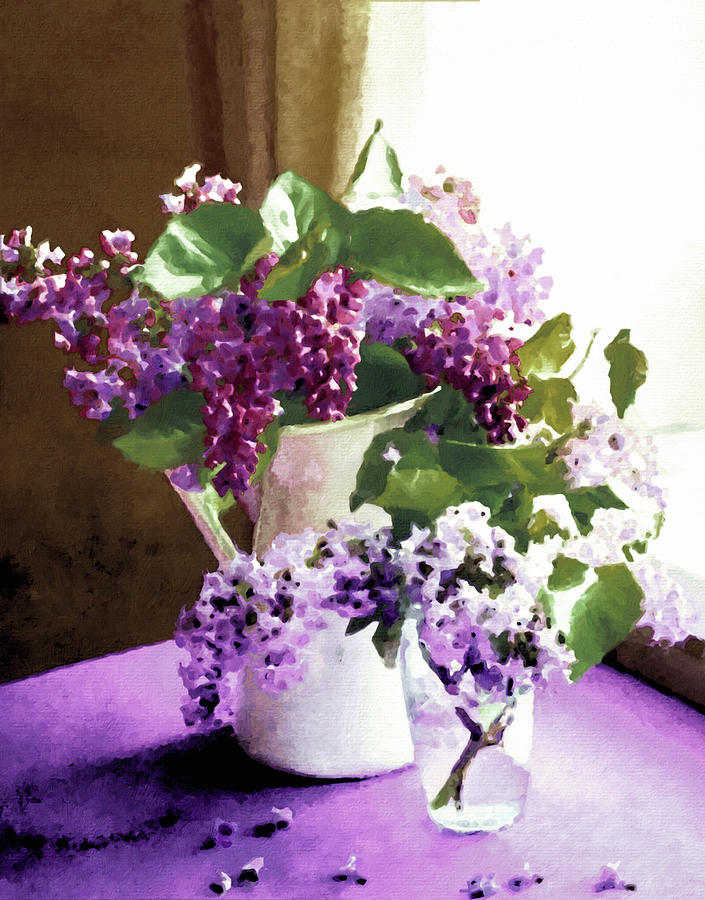 The Scent of Lilacs Mixed Media by Susan Maxwell Schmidt