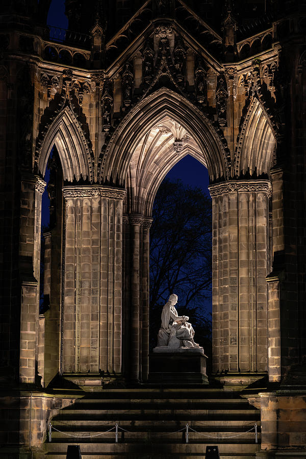 The Scott Monument At Night In Edinburgh Photograph by Artur Bogacki
