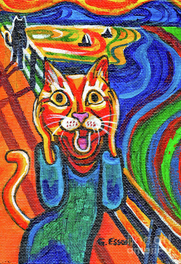 The Scream Ginger Cat Painting by Genevieve Esson