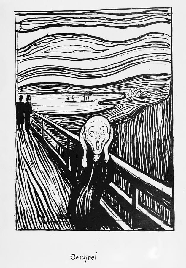 The Scream  Drawing by O Vaering by Edvard Munch