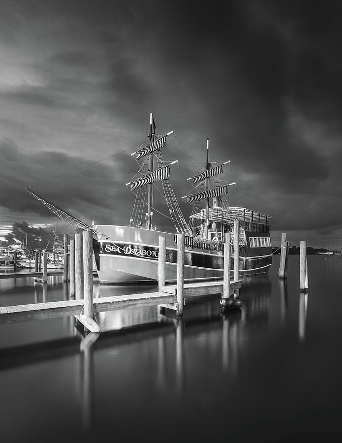 The Sea Dragon Panama City Florida Black And White Photograph by Jordan Hill