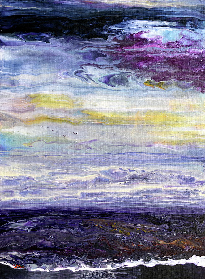 The Sea Melting into Clouds Painting by Laura Iverson