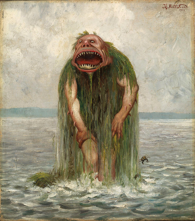 The Sea Monster Painting by Theodor Kittelsen