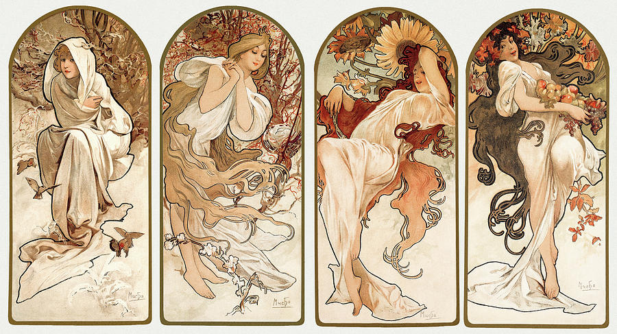 The Seasons Painting by Alphonse Mucha The Seasons Painting by Alphonse Mucha