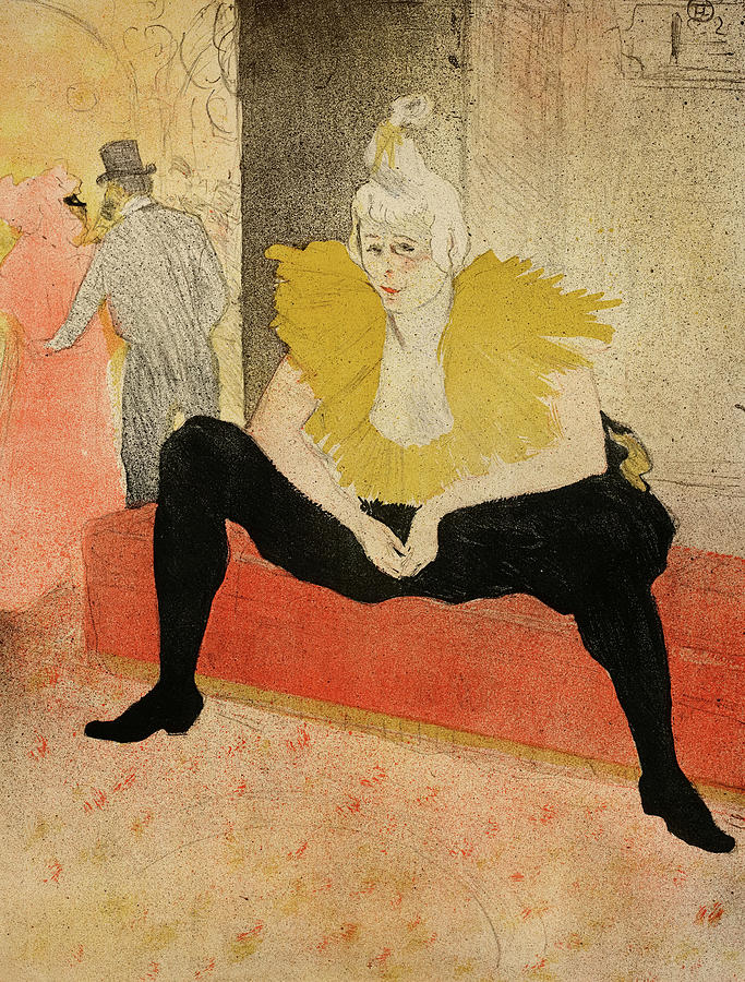 The Seated Clowness, Cha-U-Kao Painting by Henri de Toulouse-Lautrec ...