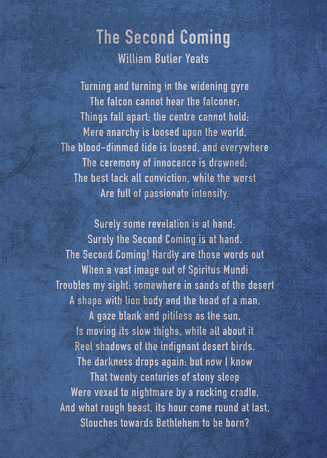 The Second Coming By William Butler Yeats Classic Poem On Worn Blue ...