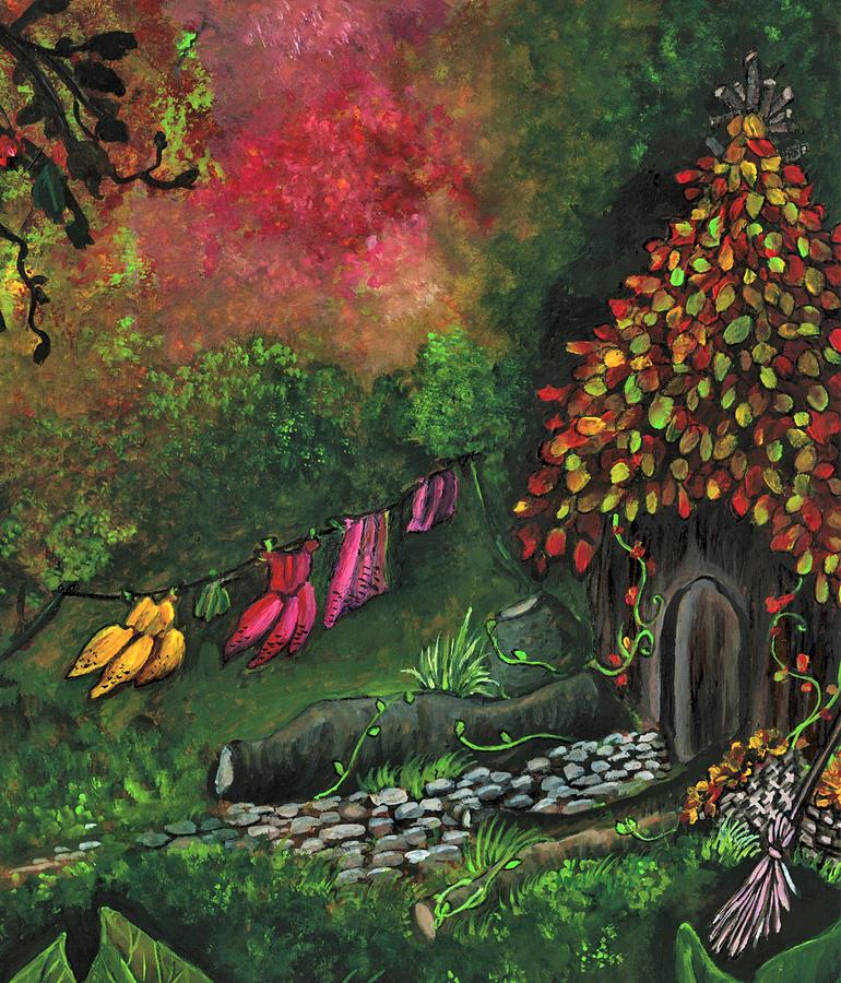 The  secret fairy house Painting by Tara Krishna