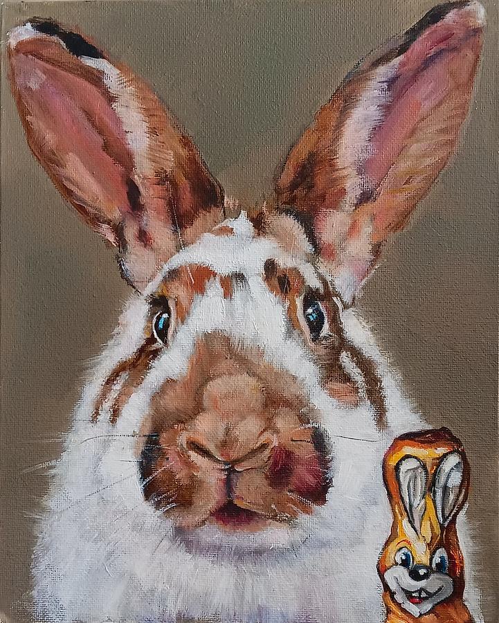 Easter Painting - The Secret Life of the Easter Bunny by Jean Cormier
