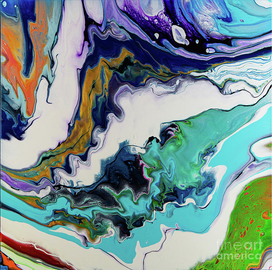 The Secret Place II - Colorful Abstract Contemporary Acrylic Painting Digital Art by Sambel Pedes