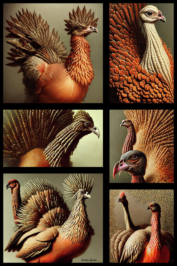 Thanksgiving Digital Art - The Secret Society of Sophisticated Gobblers by Stephen Younts