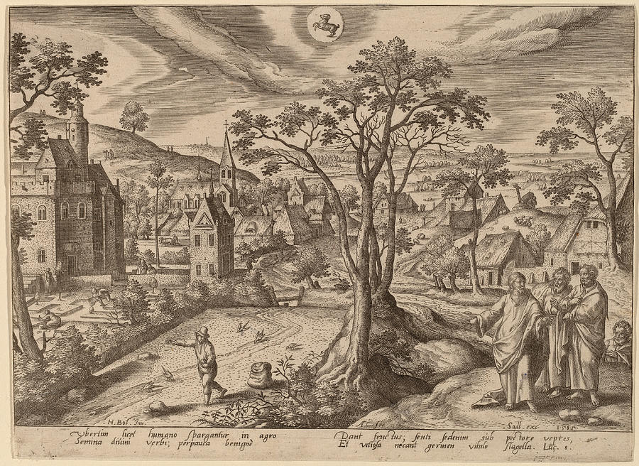 Aries Drawing - The Seed is the word of God, Aries by Adriaen Collaert