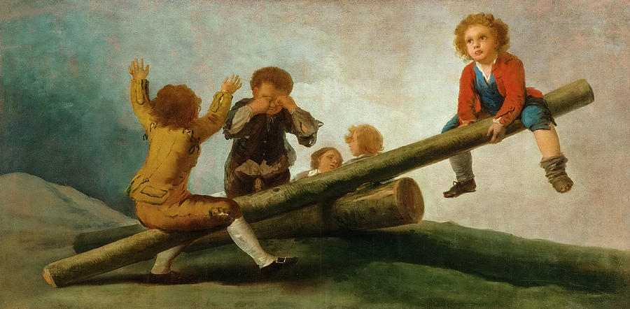 Francisco De Goya Painting - The Seesaw by Francisco de Goya