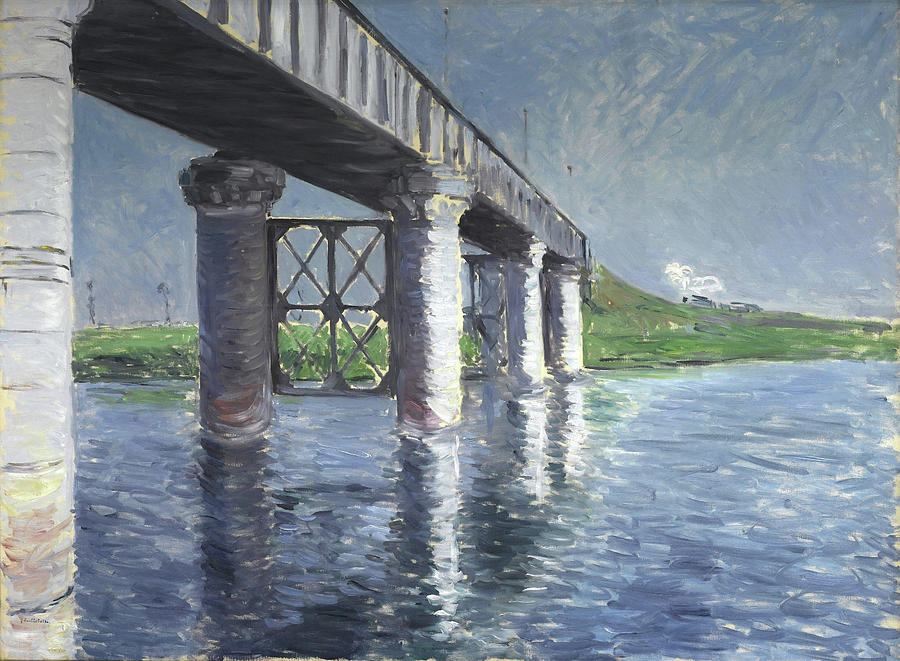 Gustave Caillebotte Painting - The Seine and the Railroad Bridge at Argenteuil  La Seine et le pont du chemin de fer dArgenteuil   by Gustave Caillebotte