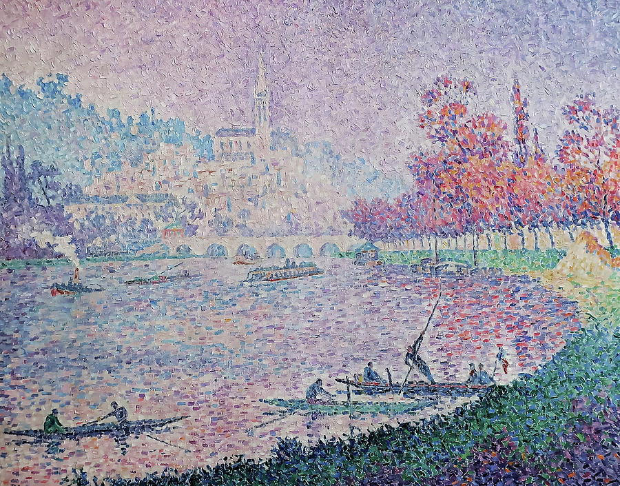 The Seine At St Cloud By Paul Signac Painting