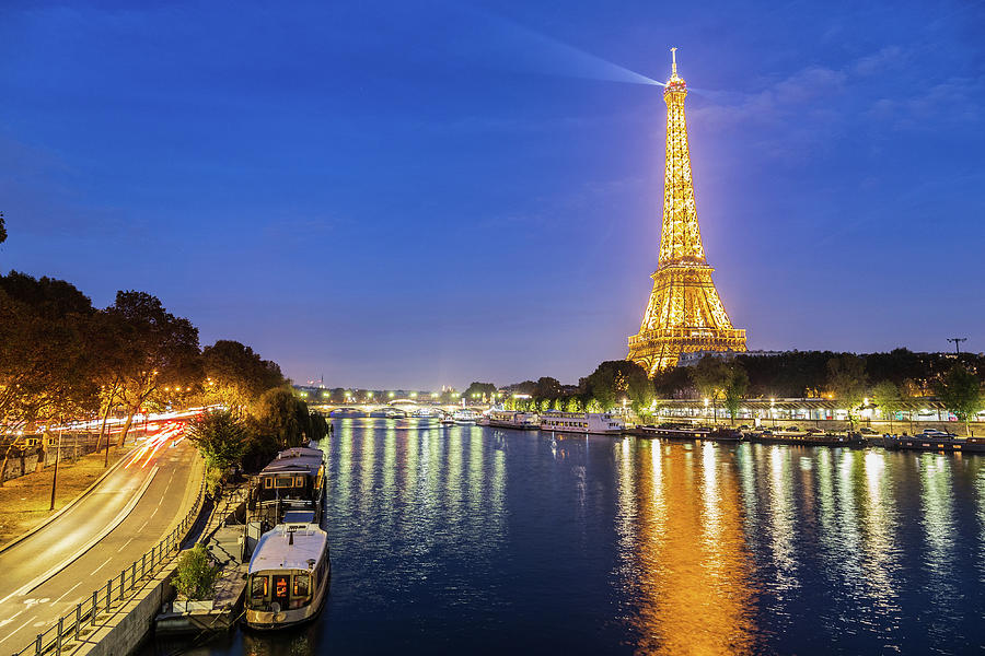 The Seine River by night in Paris, France Photograph by Fabiano Di Paolo