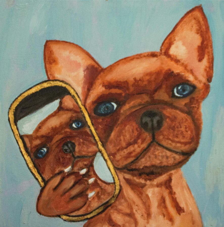 Dog Painting - The Selfie  by Anita Hummel