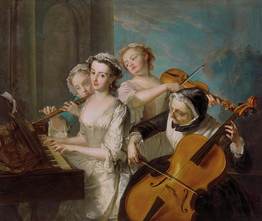 The Sense of Hearing. Date/Period 1744 to 1747. Painting. Oil on canvas. Painting by Philippe Mercier